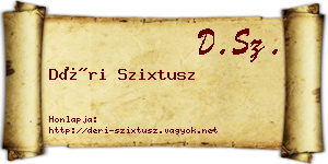 Déri Szixtusz névjegykártya